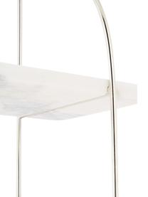 Marmeren wandrek Porter, Wandbevestiging: edelstaalkleurig. Planken: gemarmerd wit, 40 x 58 cm