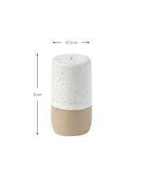 Komplet solniczki i pieprzniczki Caja, 2 elem., Kamionka, Beżowy, kremowobiały, Ø 3 cm, W 6 cm