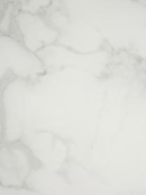 Salontafel Antigua met glazen tafelblad met marmerlook, Tafelblad: glas, mat bedrukt, Frame: vermessingd staal, Witgrijs gemarmerd, rozégoudkleurig, Ø 78 x H 45 cm