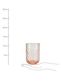 Wassergläser Twist, 4 Stück, Glas, Rosa, Ø 8 x H 11 cm, 300 ml