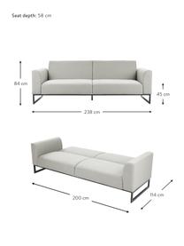 Pohovka na spanie Josephine (3-miestna), Svetlosivá, Š 238 x H 85 cm