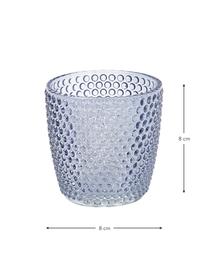 Komplet świeczników na tealighty ze szkła Marilu, 4 elem., Szkło, Niebieski, Ø 8 x W 8 cm