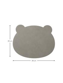 Leren placemat Bear, Kunstleer, rubber, Grijs, B 38 x L 30 cm