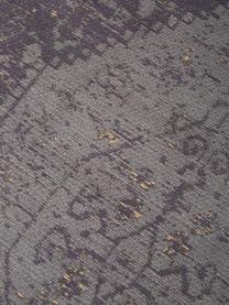 Handgeweven chenille vloerkleed Neapel in vintage stijl, Bovenzijde: 95% katoen, 5% polyester, Onderzijde: 100% katoen, Grijs, B 120 x L 180 cm (maat S)