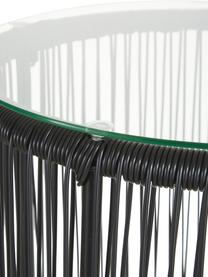 Tavolino in materiale sintetico intrecciato Bahia, Struttura: alluminio verniciato a po, Nero, Ø 50 x Alt. 45 cm