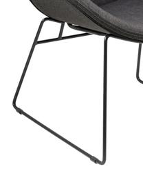 Moderne loungefauteuil Cazar in donkergrijs, Bekleding: polyester, Frame: gepoedercoat metaal, Geweven stof donkergrijs, B 69  x D 79 cm