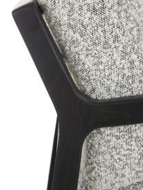 Fauteuil Becky van eikenhout, Bekleding: 54% polyester, 46% acryl, Frame: massief eikenhout, Bouclé zwart-wit, zwart, B 73 x H 71 cm