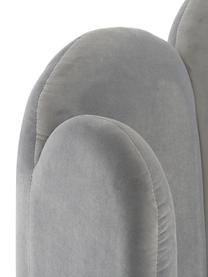 Samt-Polsterbett Glamour, Korpus: Massives Kiefernholz, Füße: Metall, vermessingt, Bezug: Samt (Polyester) 100.000 , Samt Grau, B 160 x L 200 cm
