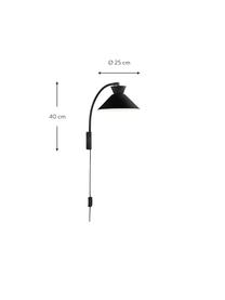 Nástěnné svítidlo se zástrčkou Dial, Černá, Ø 25 cm, V 40 cm