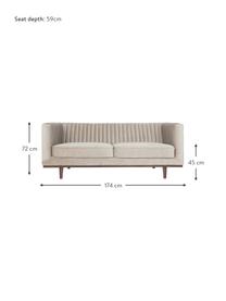 Canapé 2 places velours Dante, Velours beige, larg. 174 x prof. 87 cm