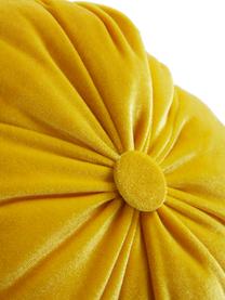 Petite citrouille décorative au toucher velouté Pumpis, 15 % polyrésine, 35 % acrylique, 25 % polyester, 25 % sable de quartz, Jaune, Ø 16 x haut. 15 cm