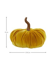 Petite citrouille décorative au toucher velouté Pumpis, 15 % polyrésine, 35 % acrylique, 25 % polyester, 25 % sable de quartz, Jaune, Ø 16 x haut. 15 cm