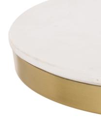 Mesa auxiliar de mármol Zelda, Tablero: mármol, Estructura: metal recubierto, Blanco grisaceo, dorado, Ø 41 x Al 54 cm