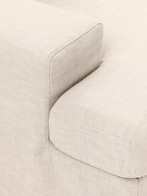 Canapé modulable 4 places avec pouf Russell, Tissu beige, larg. 309 x haut. 77 cm