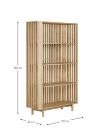 Libreria in legno di castagno Tridan, Legno di castagno, pannelli di fibra a media densità (MDF), Legno di castagno, Larg. 110 x Alt. 180 cm