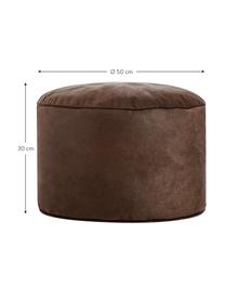 Pouf en cuir synthétique Cuba, Cuir synthétique brun, Ø 50 x haut. 30 cm