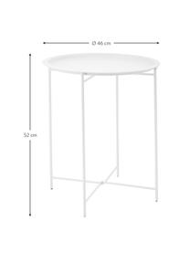 Stolik-taca z metalu Sangro, Metal malowany proszkowo, Biały, Ø 46 x W 52 cm