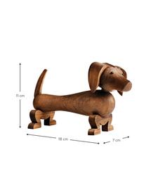 Figura decorativa de diseño Dog, Madera de nogal barnizada, Madera de nogal, An 18 x Al 11 cm