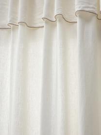 Tenda in lino semitrasparente color bianco crema con orlo a tunnel Eleonara 2 pz, 100% lino, Bianco crema, Larg. 145 x Lung. 260 cm