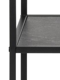 Estantería en look mármol Infinity, Estantería: tablero de fibras de dens, Estructura: metal con pintura en polv, Mármol negro, An 72 x Al 170 cm