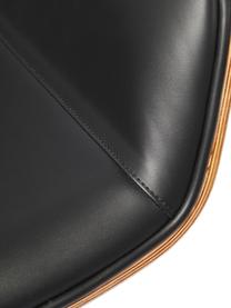 Krzesło biurowe ze sztucznej skóry Rouven, obrotowe, Nogi: metal powlekany, Czarny, drewno naturalne, S 60 x G 52 cm