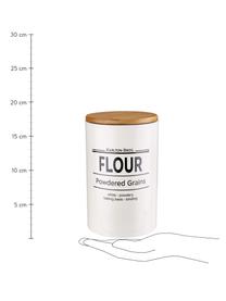 Opbergpot karlton Bros. Flour, Porselein, Wit, zwart, bruin, Ø 11 x H 18 cm, 1.1 L