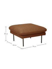 Poggiapiedi da divano con piedini in metallo Moby, Rivestimento: poliestere Il rivestiment, Struttura: legno di pino massiccio, , Piedini: metallo verniciato a polv, Tessuto color torrone, Larg. 78 x Alt. 48 cm