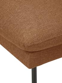 Poggiapiedi da divano con piedini in metallo Moby, Rivestimento: poliestere Il rivestiment, Struttura: legno di pino massiccio, , Piedini: metallo verniciato a polv, Tessuto color torrone, Larg. 78 x Alt. 48 cm
