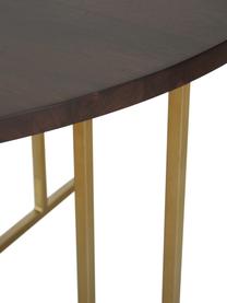 Mesa de comedor redonda de madera de mango Luca, tamaños diferentes, Tablero: madera de mango maciza ce, Estructura: metal con pintura en polv, Madera de mango, dorado, Ø 120 x Al 75 cm