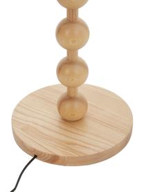 Vloerlamp Shona met houten voet, Lampenkap: textiel, Lampvoet: massief essenhout, FSC®-g, Wit, essenhoutkleurig, Ø 50 x H 149 cm