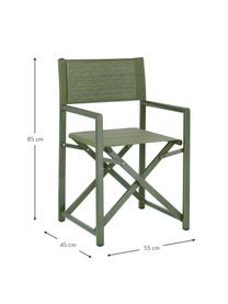 Klappbarer Gartenstuhl Taylor, Sitzfläche: Kunststoff (610 g/m²), Gestell: Aluminium, pulverbeschich, Grün, B 55 x T 45 cm