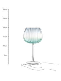 Verres à vin avec dégradé de couleur Dusk, 2 élém., Verre, Vert, gris, Ø 10 x haut. 20 cm, 650 ml
