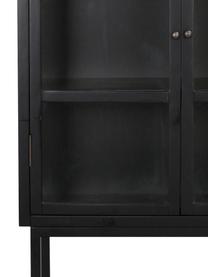 Glasvitrine Marshalle, Front: Sicherheitsglas, Schwarz, B 85 x H 160 cm