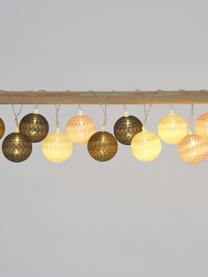 LED-Lichterkette Bellin, 320 cm, 20 Lampions, Lampions: Baumwolle, Brauntöne, Rosa, L 320 cm