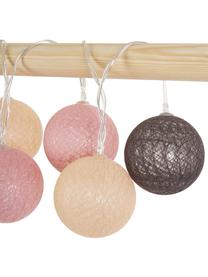 LED-Lichterkette Bellin, 320 cm, 20 Lampions, Lampions: Baumwolle, Brauntöne, Rosa, L 320 cm