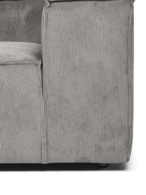 Chaise longue hoekmodule Lennon van corduroy, Bekleding: corduroy (92% polyester, , Frame: massief grenenhout, multi, Poten: kunststof, Corduroy grijs, B 119 x D 180 cm, hoekdeel links
