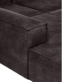 Narożna sofa modułowa XL ze skóry z recyklingu Lennon, Tapicerka: skóra z recyklingu (70% s, Stelaż: lite drewno, sklejka, Nogi: tworzywo sztuczne, Szarobrązowa skóra, S 329 x W 68 cm, prawostronna