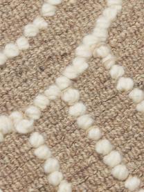Alfombra artesanal de lana Arco, 100% lana, Beige y blanco crema estampado, An 80 x L 150 cm (Tamaño XS)