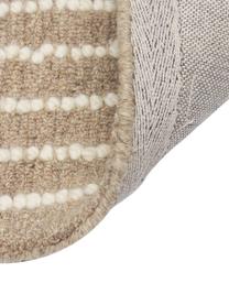 Alfombra artesanal de lana Arco, 100% lana, Beige y blanco crema estampado, An 80 x L 150 cm (Tamaño XS)