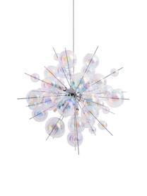 Große Pendelleuchte Explosion aus Glaskugeln, Baldachin: Metall, verchromt, Transparent, irisierend, Ø 65 cm