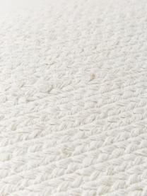 Housse de coussin rectangulaire aspect jute Justina, 100 % coton, Blanc crème, larg. 30 x long. 50 cm