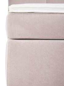 Boxspringbed Oberon, Matras: 5-zones pocketvering, Poten: kunststof, Geweven stof roze, 140 x 200 cm, hardheidsgraad H2