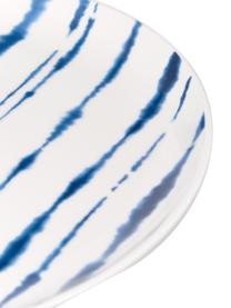 Porseleinen ontbijtborden Amaya met aquarel decoratie, 2 stuks, Porselein, Wit, blauw, Ø 21 x H 2 cm