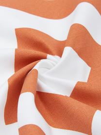 Kissenhülle Sera mit grafischem Muster, 100% Baumwolle, Weiß, Orange, B 45 x L 45 cm