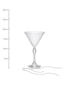 Martini glazen America's Cocktail met groefstructuur, 4 stuks, Glas, Transparant, Ø 10 cm x H 19 cm, 240 ml