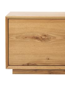 Meuble bas placage en frêne Noel, Panneau de fibres à densité moyenne (MDF) avec placage de frêne, Bois clair, larg. 180 x long. 45 cm