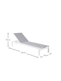 Leżak ogrodowy z aluminium Copacabana, Stelaż: aluminium lakierowane, Biały, D 195 x S 60 cm
