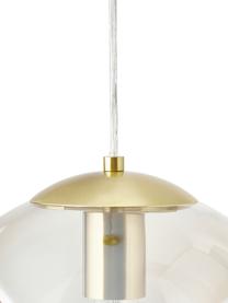 Hanglamp Bao van glas, Lampenkap: glas, Baldakijn: gegalvaniseerd metaal, Champagnekleurig, goudkleurig, Ø 30 x H 90 cm