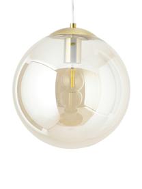 Hanglamp Bao van glas, Lampenkap: glas, Baldakijn: gegalvaniseerd metaal, Champagnekleurig, goudkleurig, Ø 30 x H 90 cm