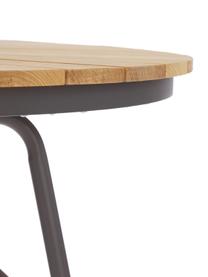 Runder Gartentisch Hard & Ellen mit Teakholzplatte, verschiedene Größen, Tischplatte: Teakholz, geschliffen, Anthrazit, Teakholz, Ø 110 x H 73 cm